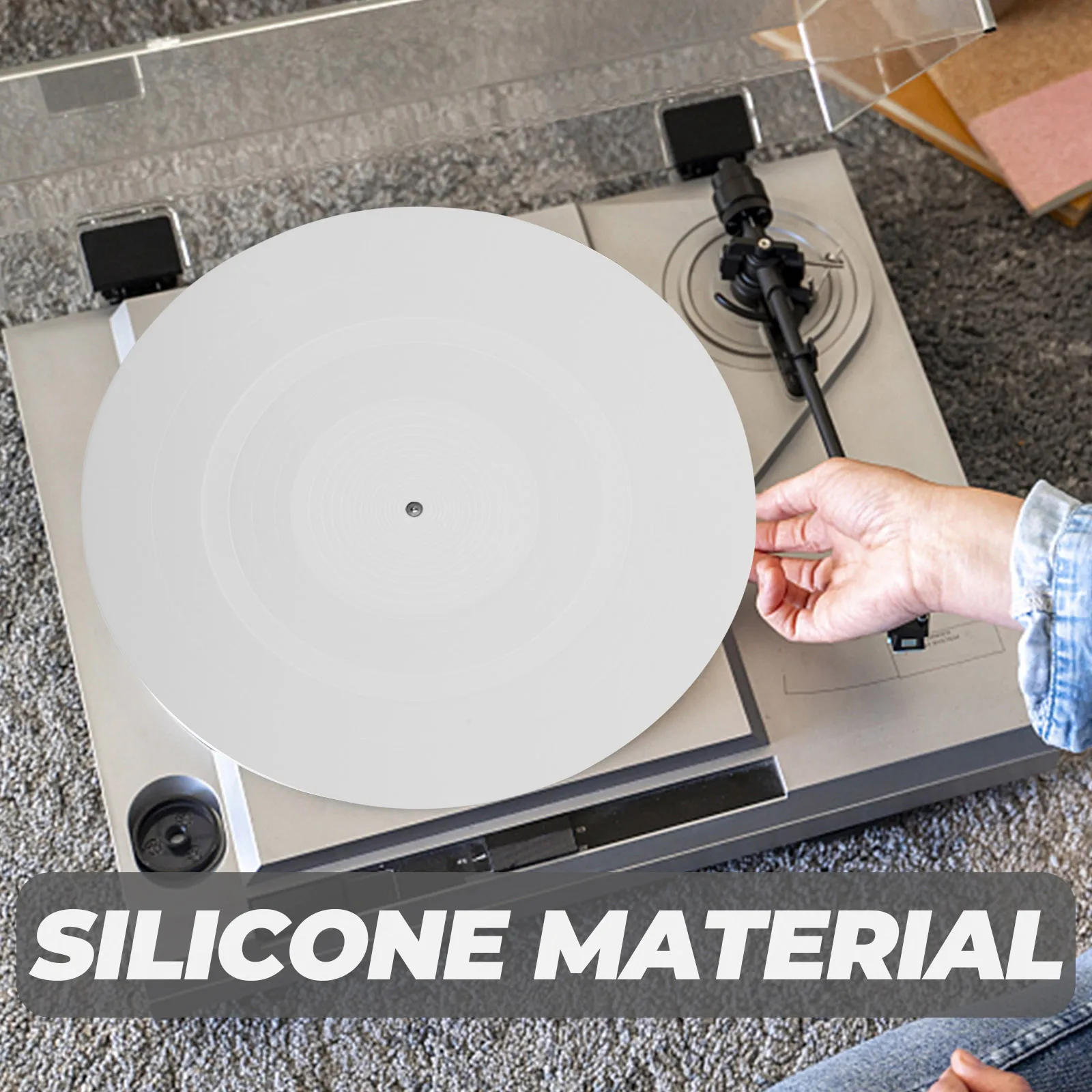 

Silicone Record Player Mat 170mm Blue Non-slip Vinyl Turntable Pad for DJ Equipment Accessories Anti-static Platter Rubber