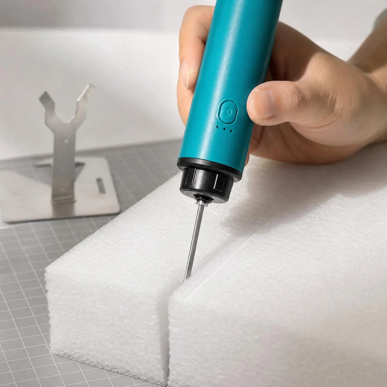 USB Rechargeable Foam Cutting Pen with Metal Stand Hot Wire Carving Tool for KT Board Pearl Cotton Sponge Craft Projects