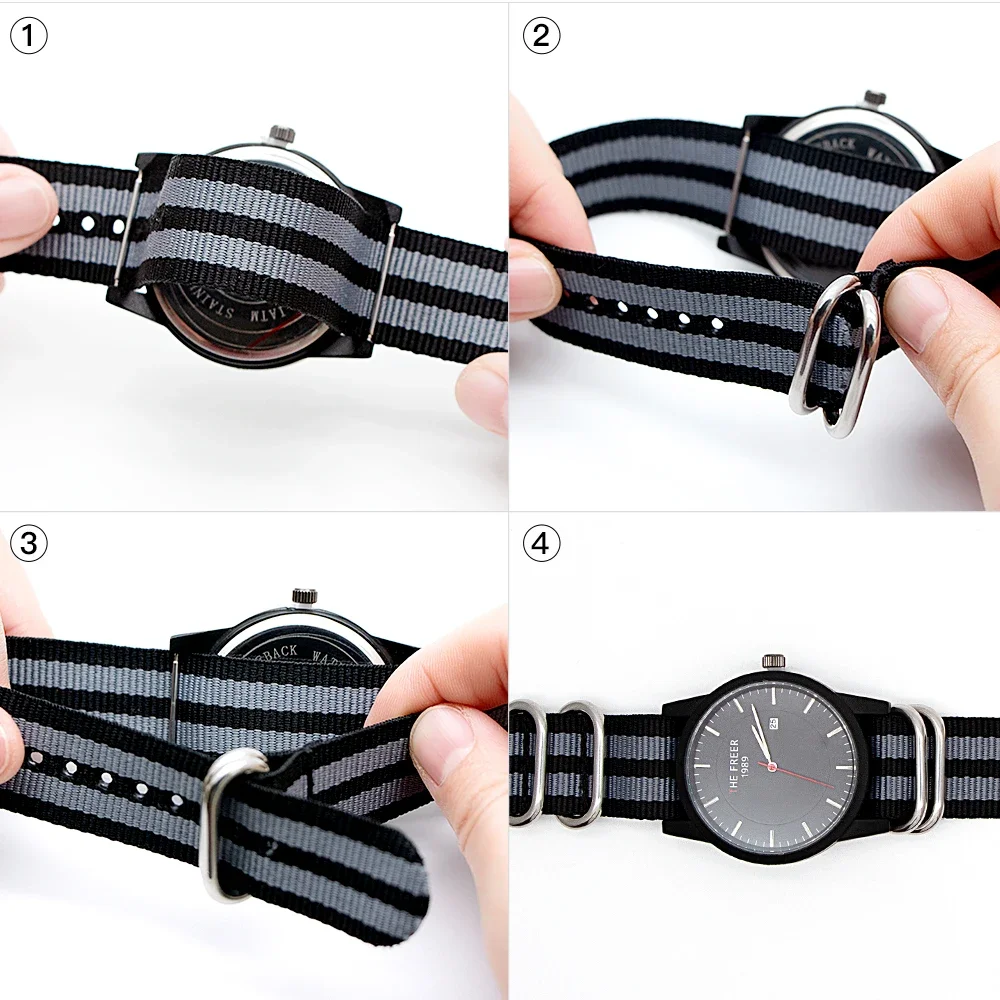 Sport Style High Quality Watchband For Braided Strap Nylon Replacement Band For Men And Women 18mm 20mm 22mm 24mm