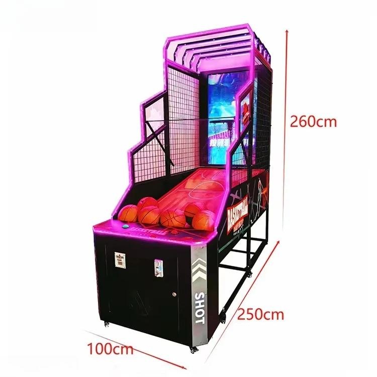 Best Seller Commercial Coin Operated Basketball Game Machine 55 Inch LED Emitting Dynamic Indoor Shooting Basketball Machine