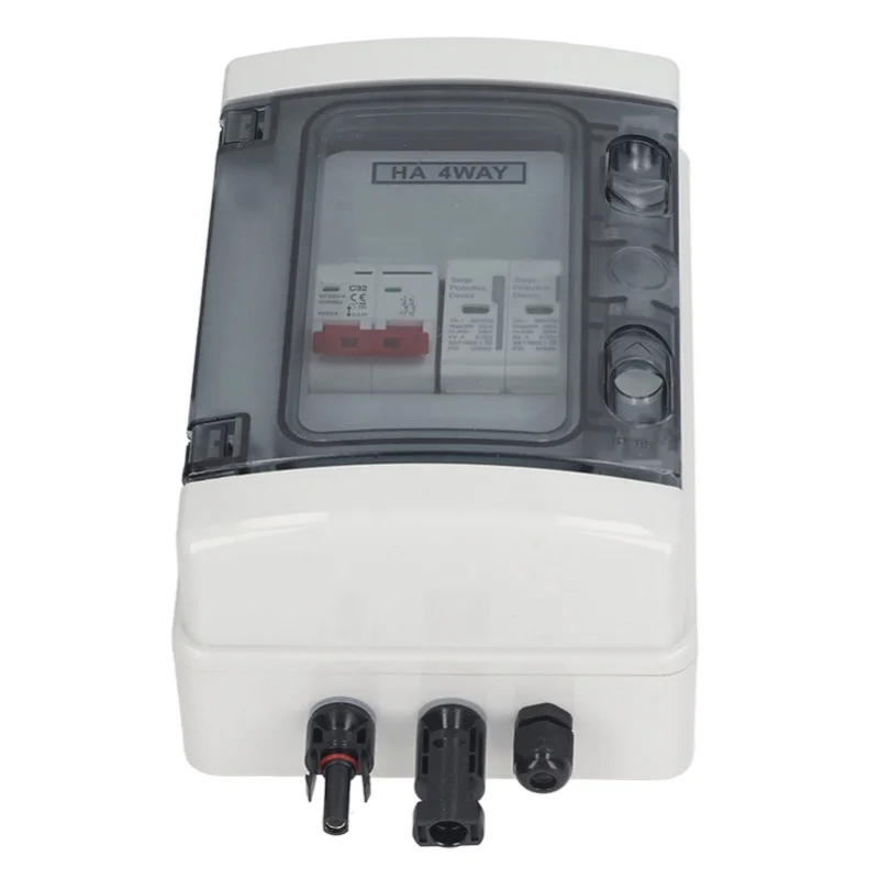 

PV Combiner Box IP65 Водонепроницаемый солнечный фотоэлектрический комбайн с автоматическим выключателем DC500V 32A Защита от перенапряжения