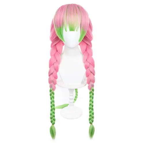 Pelucas de Anime Demon Slayer, Kanroji Mitsuri Cosplay, pelo corto dorado, Kanroji Mitsuri