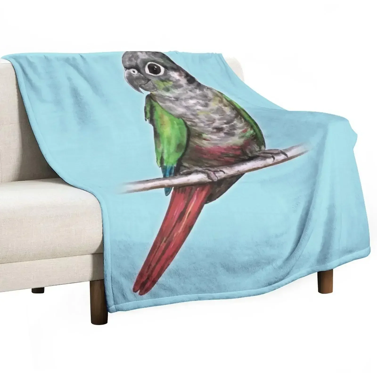 Green-cheeked conure Throw Blanket Designers Hairys Warm for babies Blankets