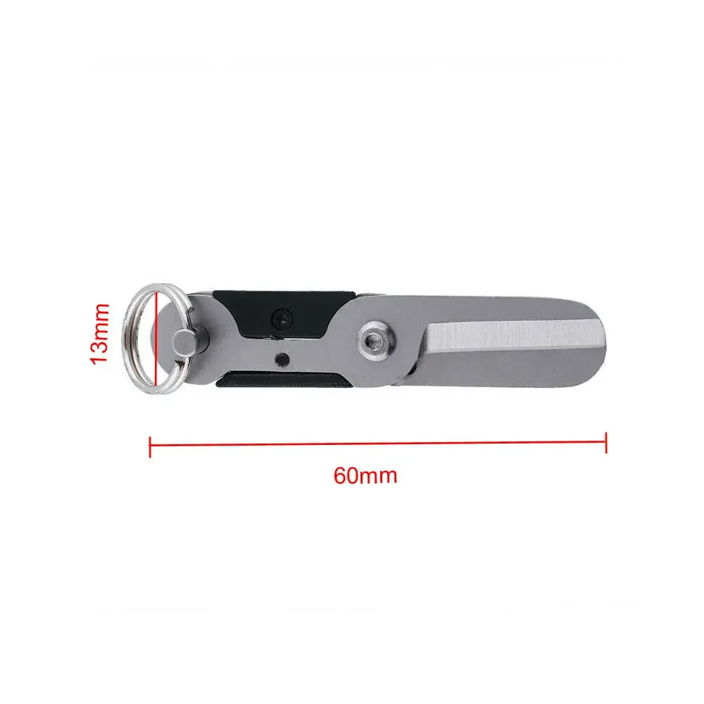 Imagem -02 - Mini Mola de Sobrevivência Edc Scissor Gadget Chaveiro Cortador Mola Engrenagem Bolso Anel Dobra Tesoura Corte