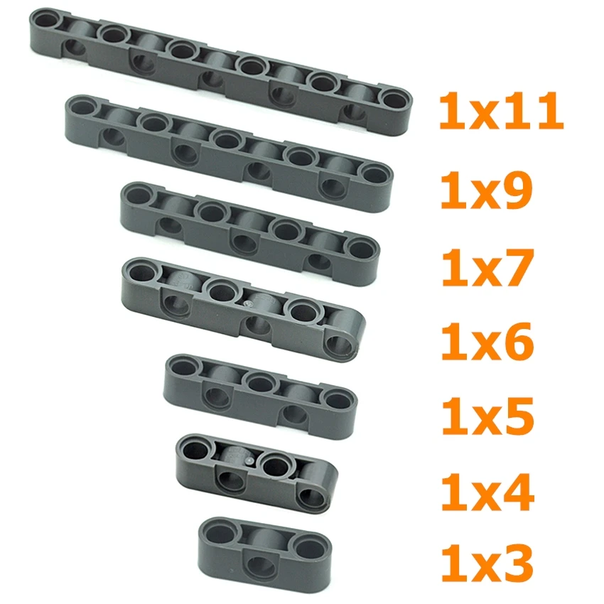 Technical Beams Special 1x3 1x4 1x5/6/7/9/11 Open Center Thick Hole Part MOC Building Blocks Compatible 40490 32523 32316 32523