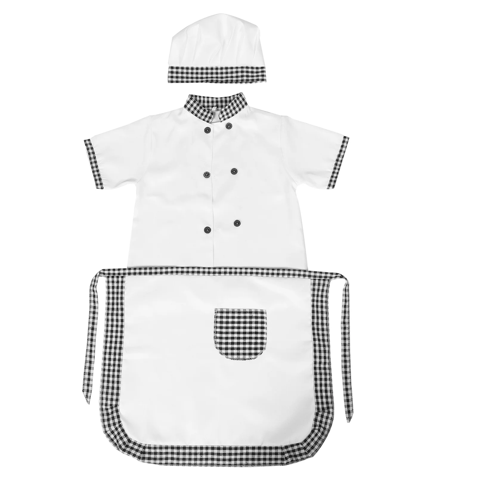 

Kids Cooking Apron Toddler Chef Outfit Costume Headwear Role Play Polyester Head-wear