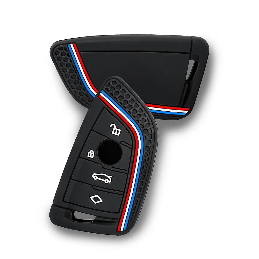 4 Button Silicone Car Key Fob Cover For BMW 3 5 7 8 F/G Chassis X3 X5 X7 G20 G21 G30 G31