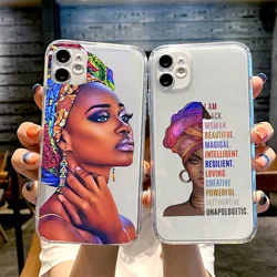 Cartoon South Africa Woman Phone Case For iPhone 12 11 13 Pro Max Mini 11Pro XR X XS MAX 7 8 Plus Cover Clear Shockproof Fundas