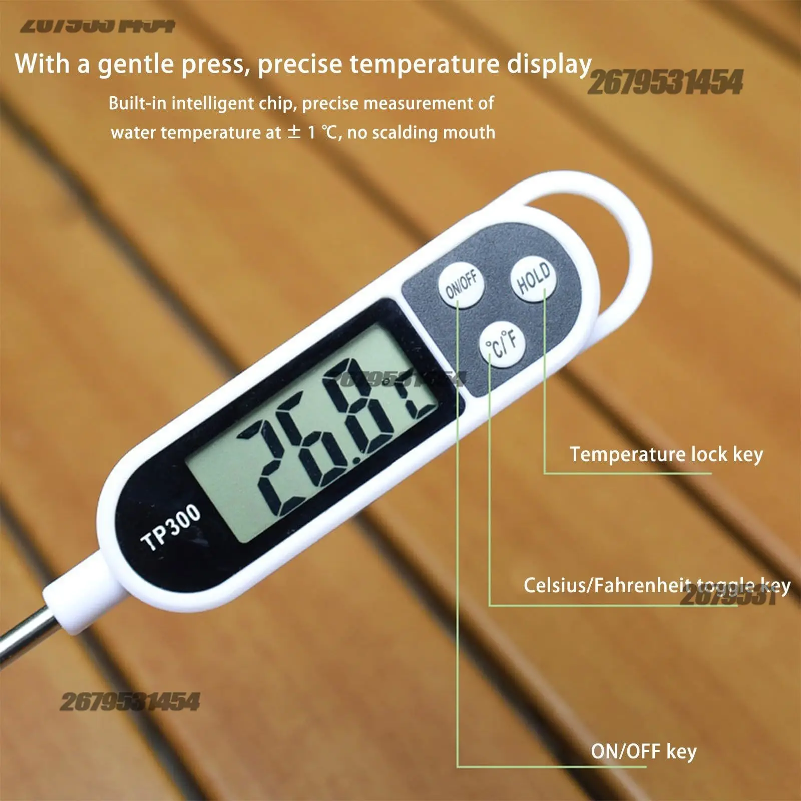 Kitchen Thermometer for Cooking Digital Temperature MeasuringTool for Meat Electronic Food Thermometer LCD Display Food gallery 5