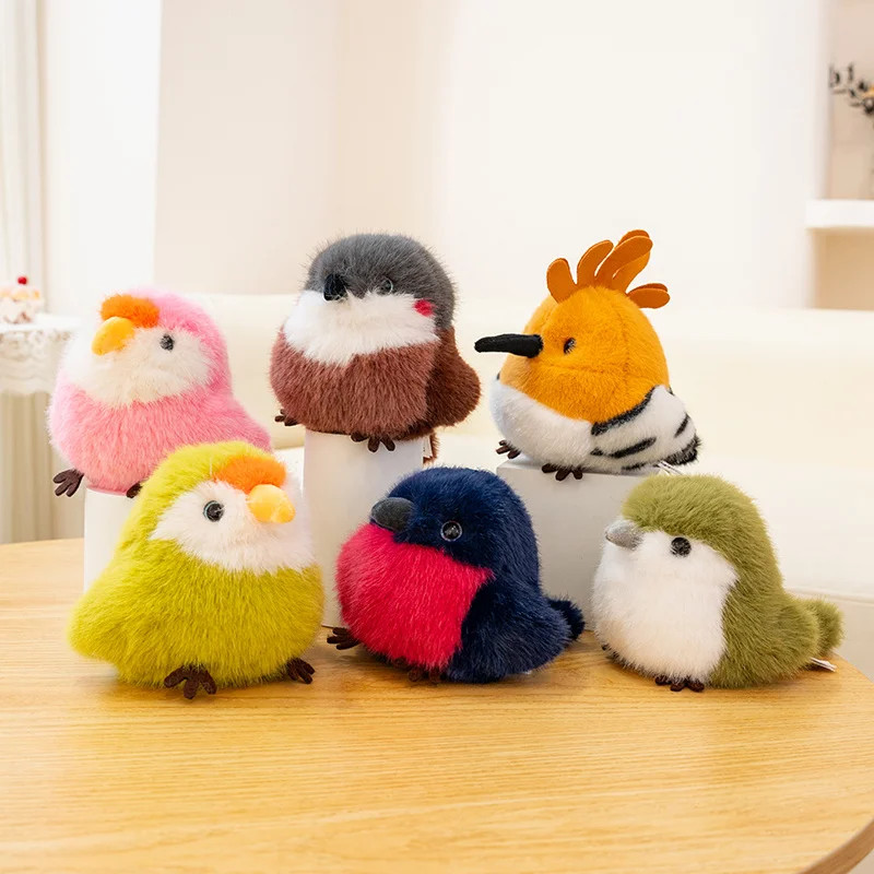 かわいいオウム、キウイ、オオハシ、フクロウのぬいぐるみキーホルダー、キュートな鳥のぬいぐるみおもちゃ、バッグアクセサリー、キーホルダー、バックパック、バッグ、車用ぬいぐるみキーリング