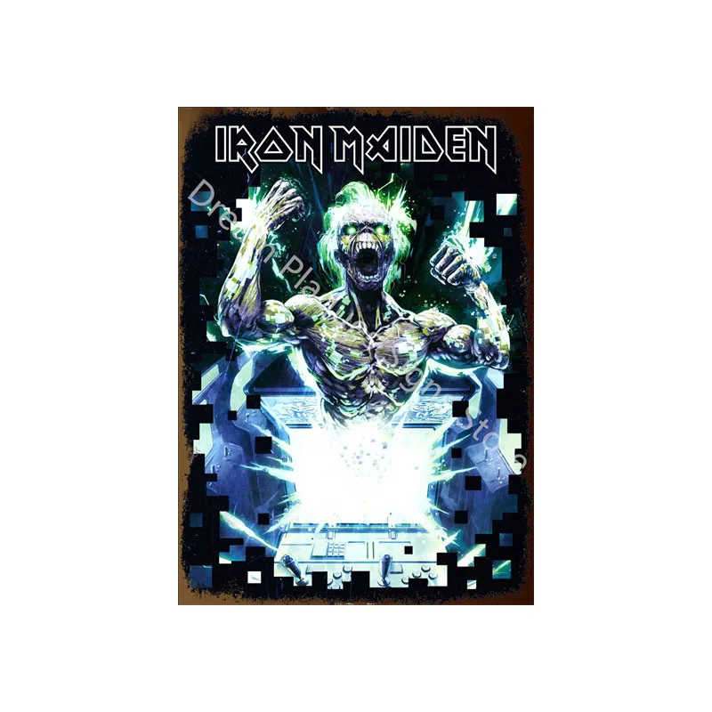 Iron Maiden Book of Souls Officieel Metalen Tin Bord 8x12 Inch, Vintage Rock Band Poster Wall Art voor Bar Pub Man Cave Home Decor