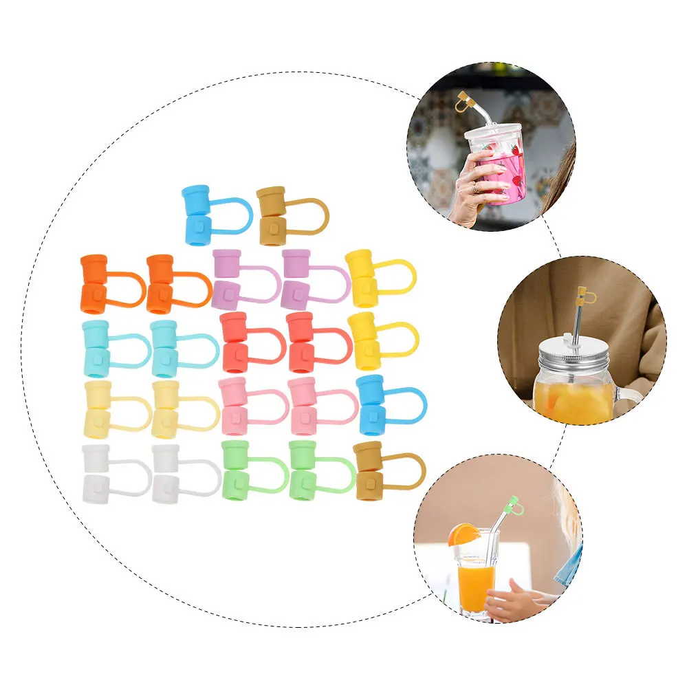 

36Pcs Silicone Straw Covers Cap Flexible Reusable Straw Tip Protective Covers for Drinking Accessories Drinking Accessories