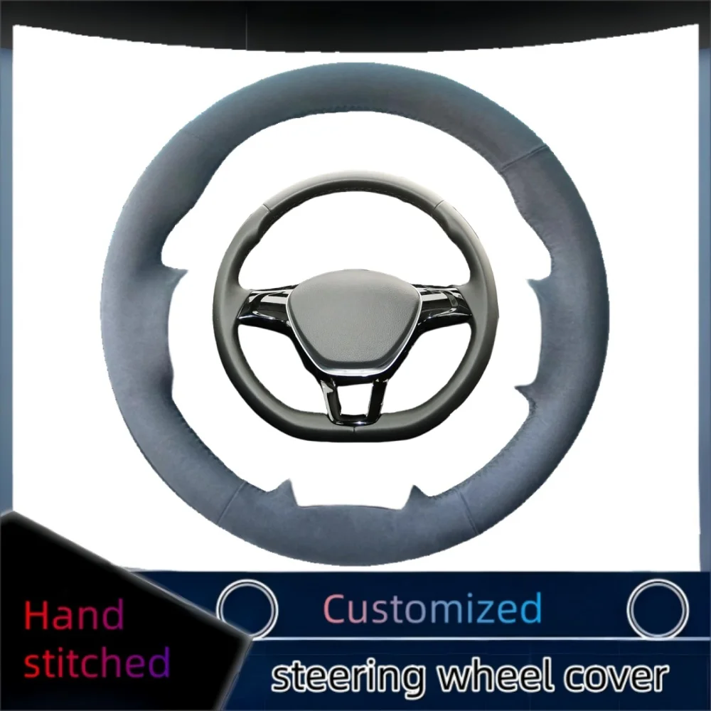 

Braid Car Steering Wheel Cover Wrap Hand Sewing Suede Leather For VW Golf 7 Mk7 Touran Up New Polo Jetta Passat B8 Tiguan