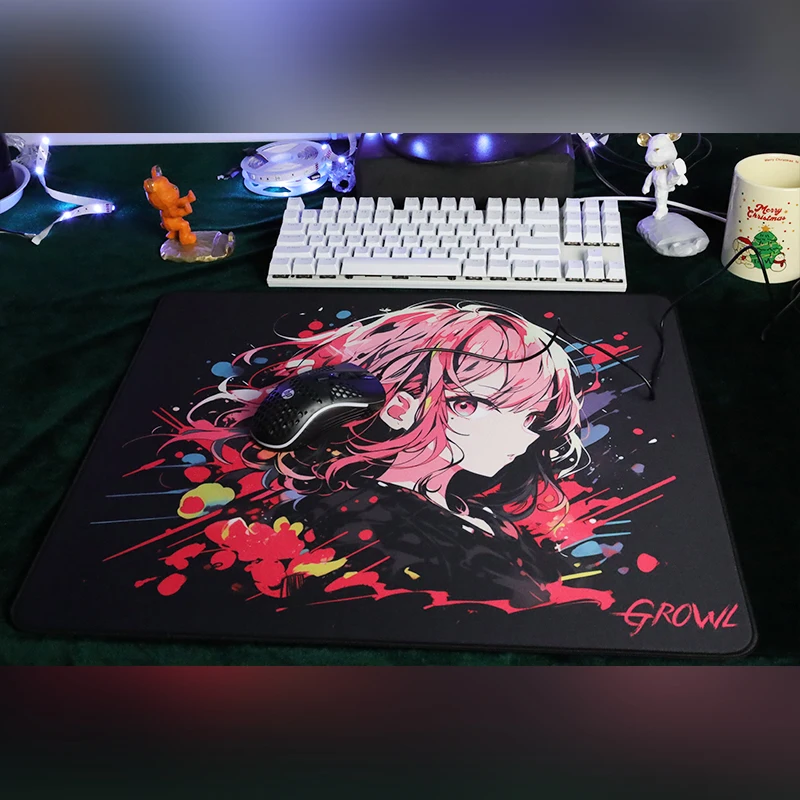 Imagem -04 - Anti Slip Gaming Mouse Pad Growl Carmesim Ampliado e Engrossado Esports