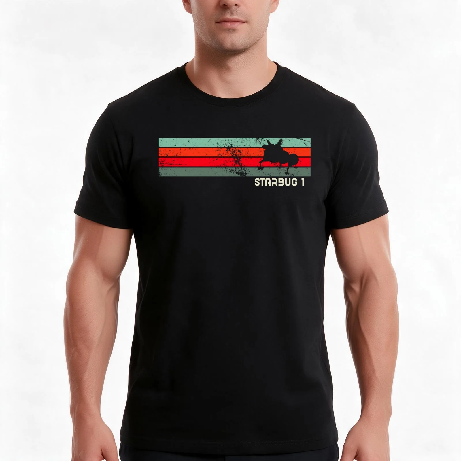 Retro StarBug 1 - Red Dwarf T-Shirt, Summer Casual Cotton Tee, Oversized Streetwear Tops, Vintage Graphic Print, 100% Cotton