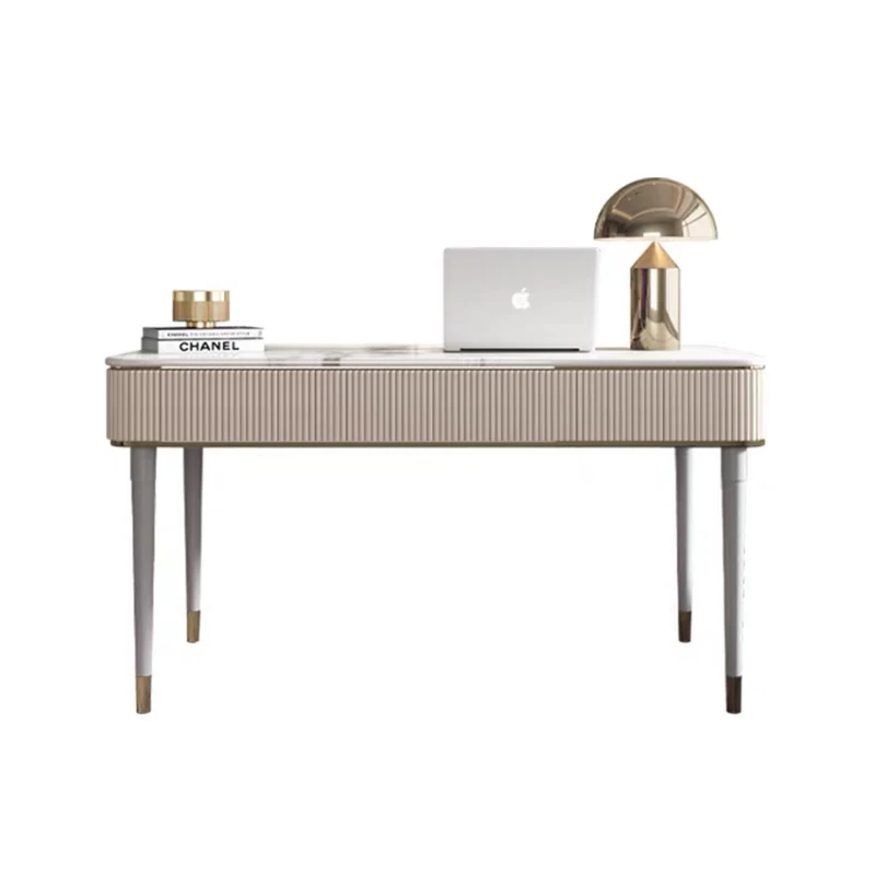 Office Desk Furniture Table Executive Luxury Home Design Modern L-Shaped Computer Desk Gold White Luxury Executive Ceo Desk