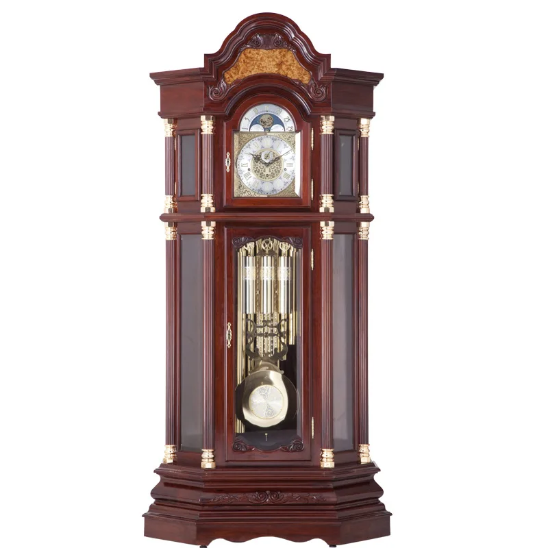 Movement European retro living room floor on the hour mechanical movement solid wood luxury Nordic clock
