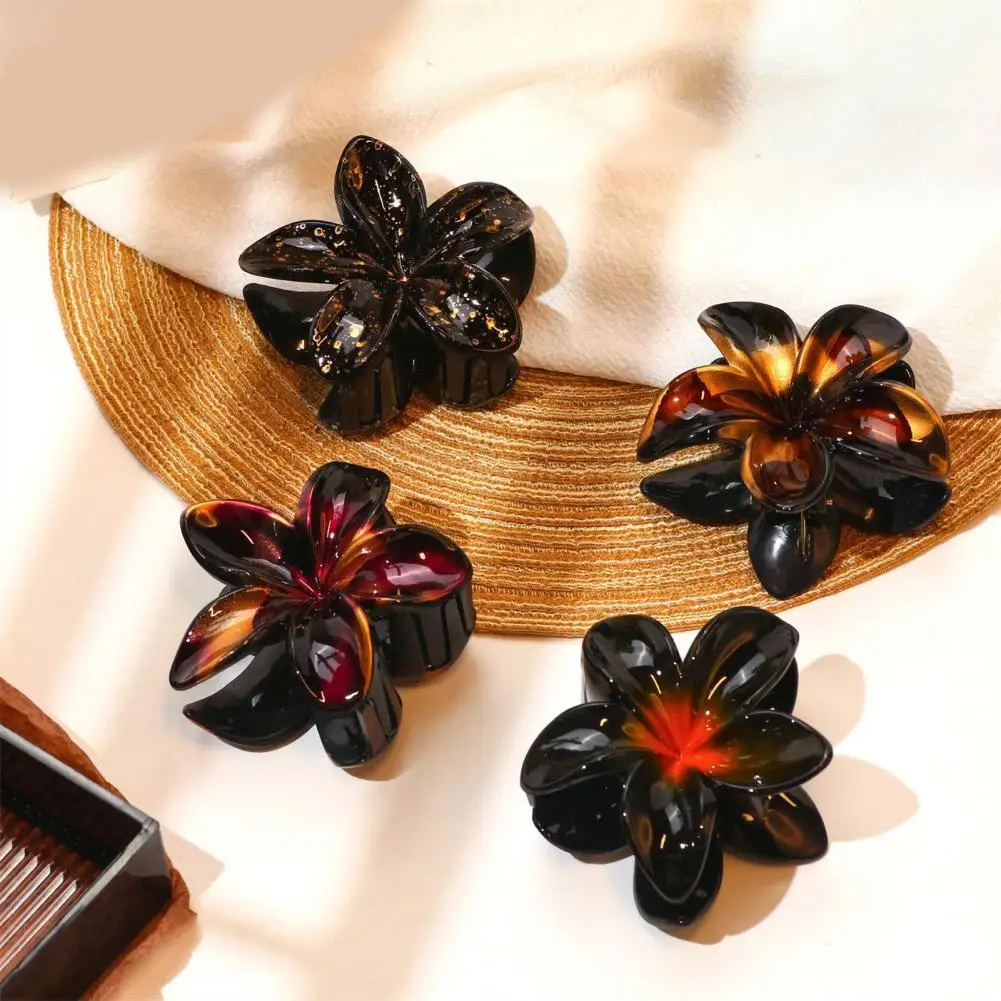 

Flower Shape Hair Claw Anti-slip Teeth Hair Clip Gradient Color Flower Back Head Ponytail Hairpin Barrette Headwear Accessories