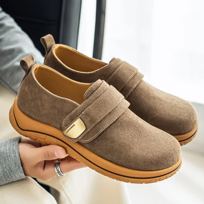 Men Vulcanized Sneakers Breathable PU Slip-on Casual Shoes Non-Slip Lightweight Comfortable Outdoor Walking Sports Footwear