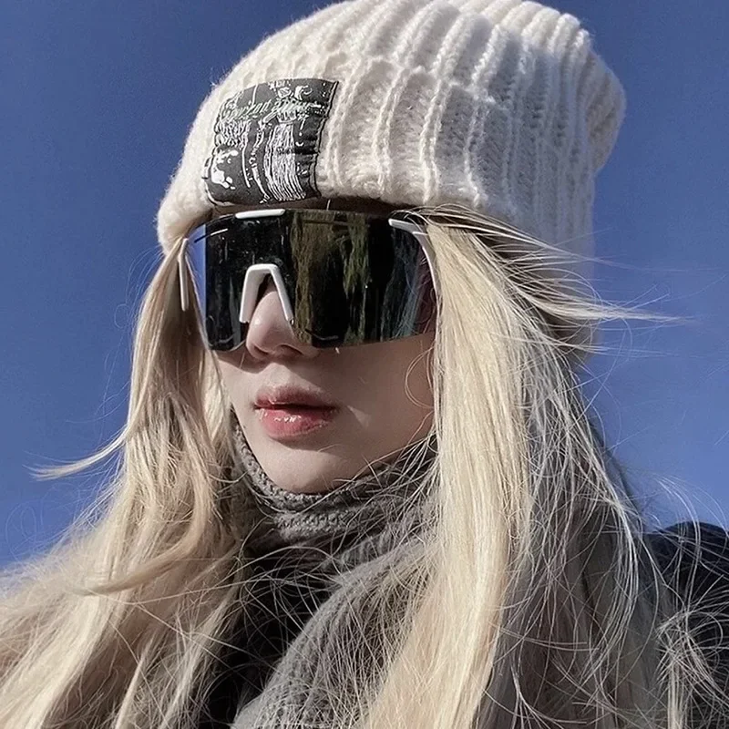 المتضخم الرياضة حملق النظارات الشمسية النساء للرجال العلامة التجارية الفاخرة مصمم نظارات شمسية خمر فاسق التزلج الدراجات يندبروف النظارات #4