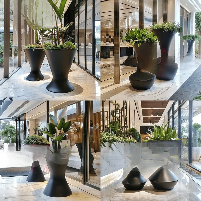 FRP flower pot hotel lobby model room reception vase floor-to-ceiling combined flower pot FRP flower box