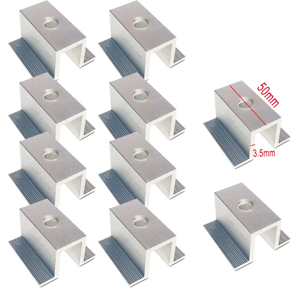 PV Solar Middle Clamp 3 5MM Aluminum Alloy Designed for 2550MM Frame For Height Panels to Proper Module Installation