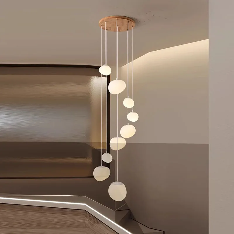 Imagem -06 - Decoração Nórdica para Casa Lustre de Escada Sala de Estar e Sala de Jantar Luzes Pendentes Luz de Teto Iluminação Interna