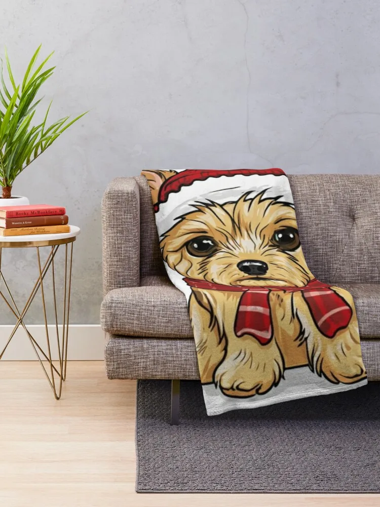 baby dog ??yorkshire terrier Throw Blanket Plush Thermals For Travel Decorative Sofa christmas gifts Blankets