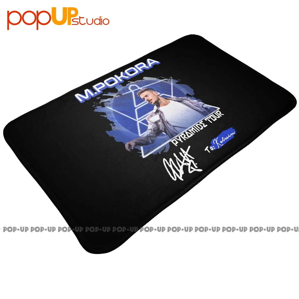 M.Pokora Pyramide Tour Signature Mat Rug Carpet Porch Doormat Antislip Welcome Mat Entrance Mat