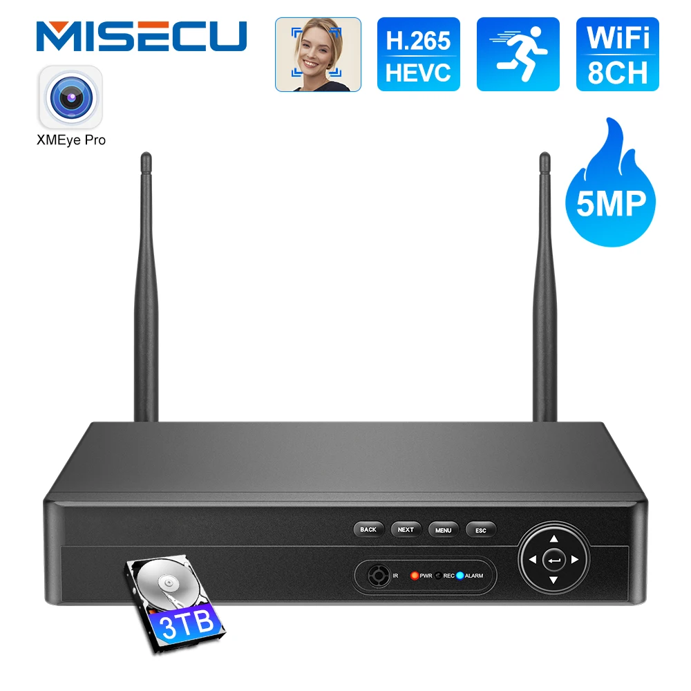 

MISECU 8CH 4MP 5MP Wireless Recorder Wifi CCTV IP Camera H.265 NVR Security Protection System P2P XMeye Network Video