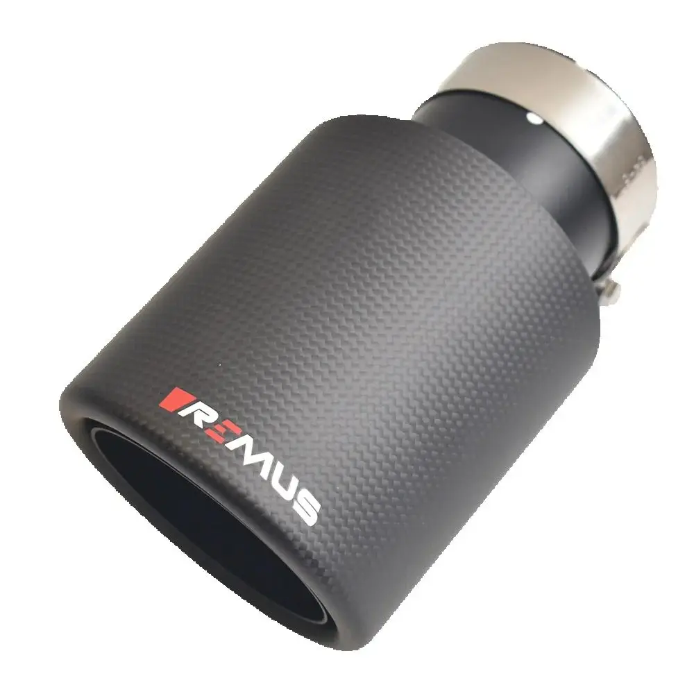 Matt Black Full Fiber Carbon Car Exhaust Pipe Modified Muffler Tip Curly Design with RMUS for Enhanced Performance