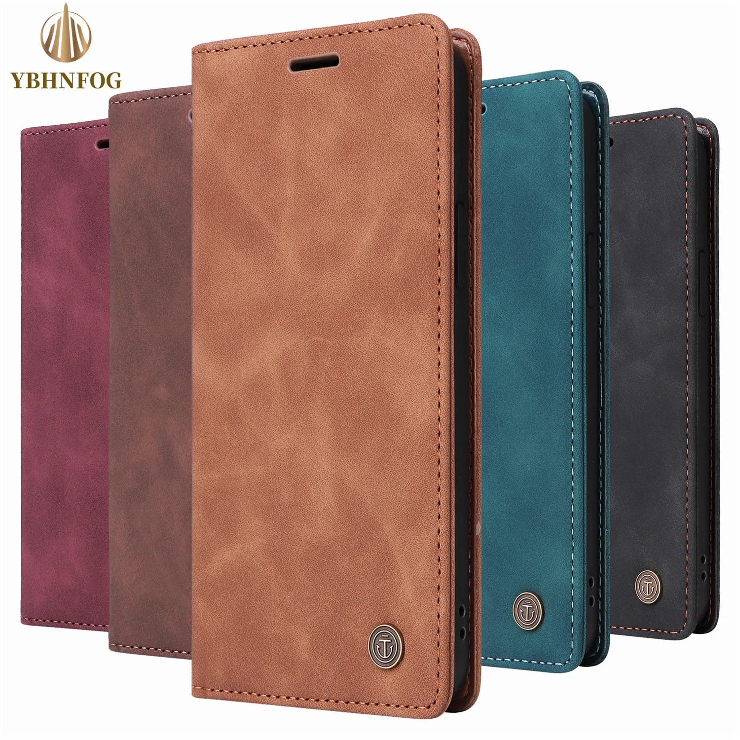 

Luxury Leather Flip Case For iPhone 16E 15 14 13 12 11 Pro XR XS Max 6 6S 7 8 Plus SE 2022 Holder Wallet Stand Bags Phone Cover