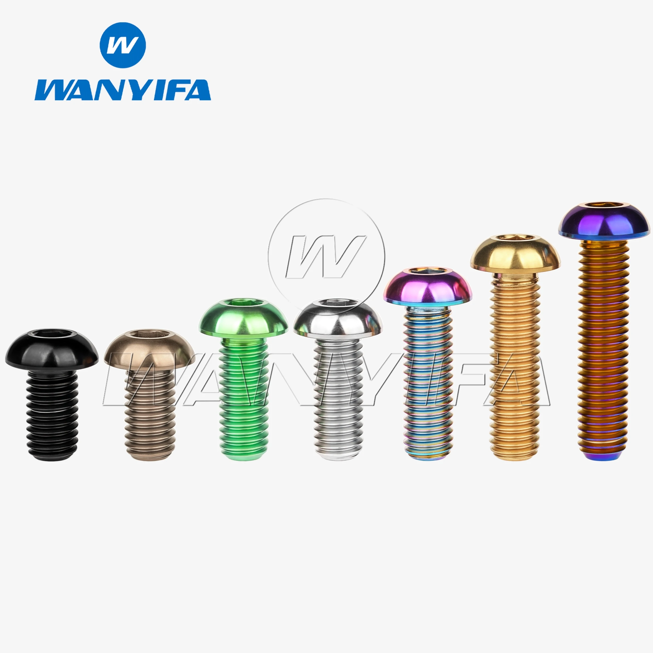 Wanyifa Titanium Bolt Ti M6/M8x12/15/16/20/25/30/35MM Half Round Hexagon Head Screws for Bike Motorcycle Car Cycling Refit