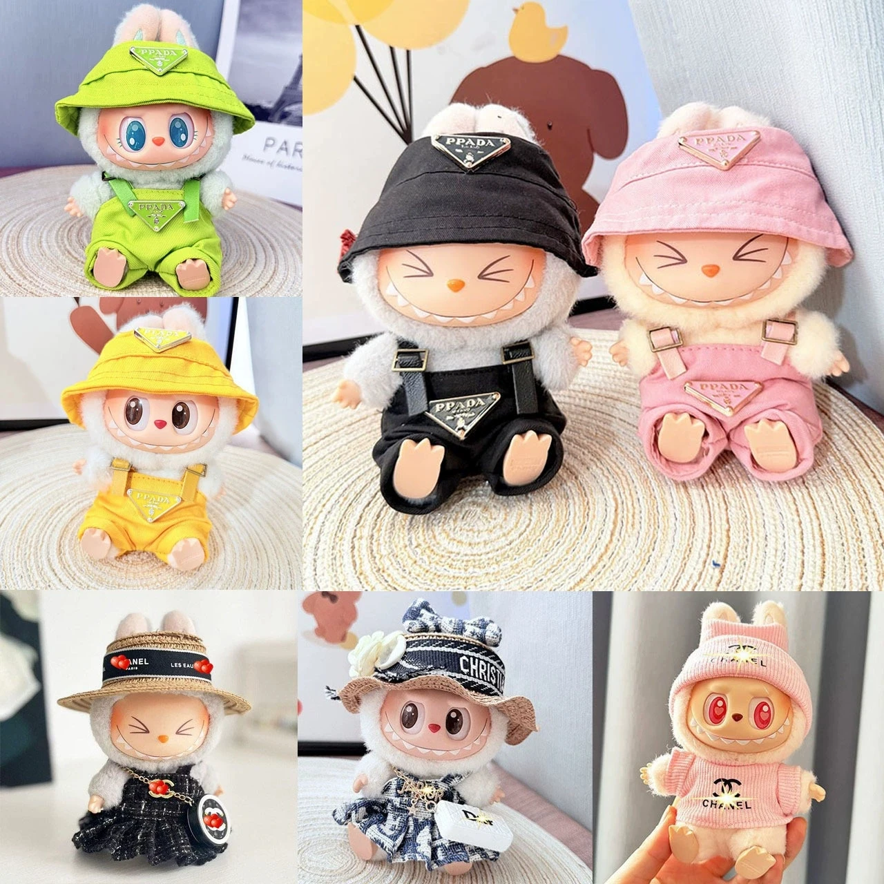 17cm Dolls Clothing For Labubu Accessories Doll's Clothes For Sitting Party Halloween Series Accessories Pumpkin Hat And Clothe