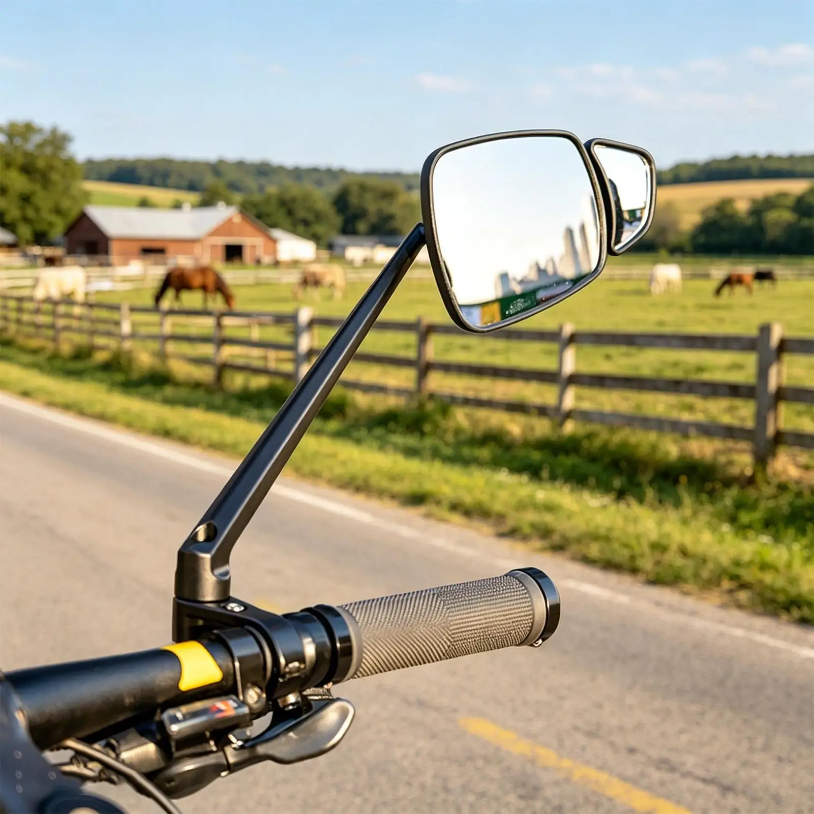 

Зеркало заднего вида для велосипеда, регулируемое на 360 градусов, удлиненное, из алюминиевого сплава, антивибрационное, для установки на руль велосипеда