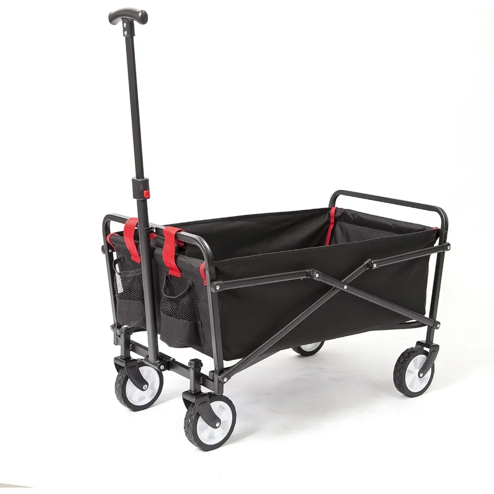folding utility wagon for beach, outdoor adventures in black