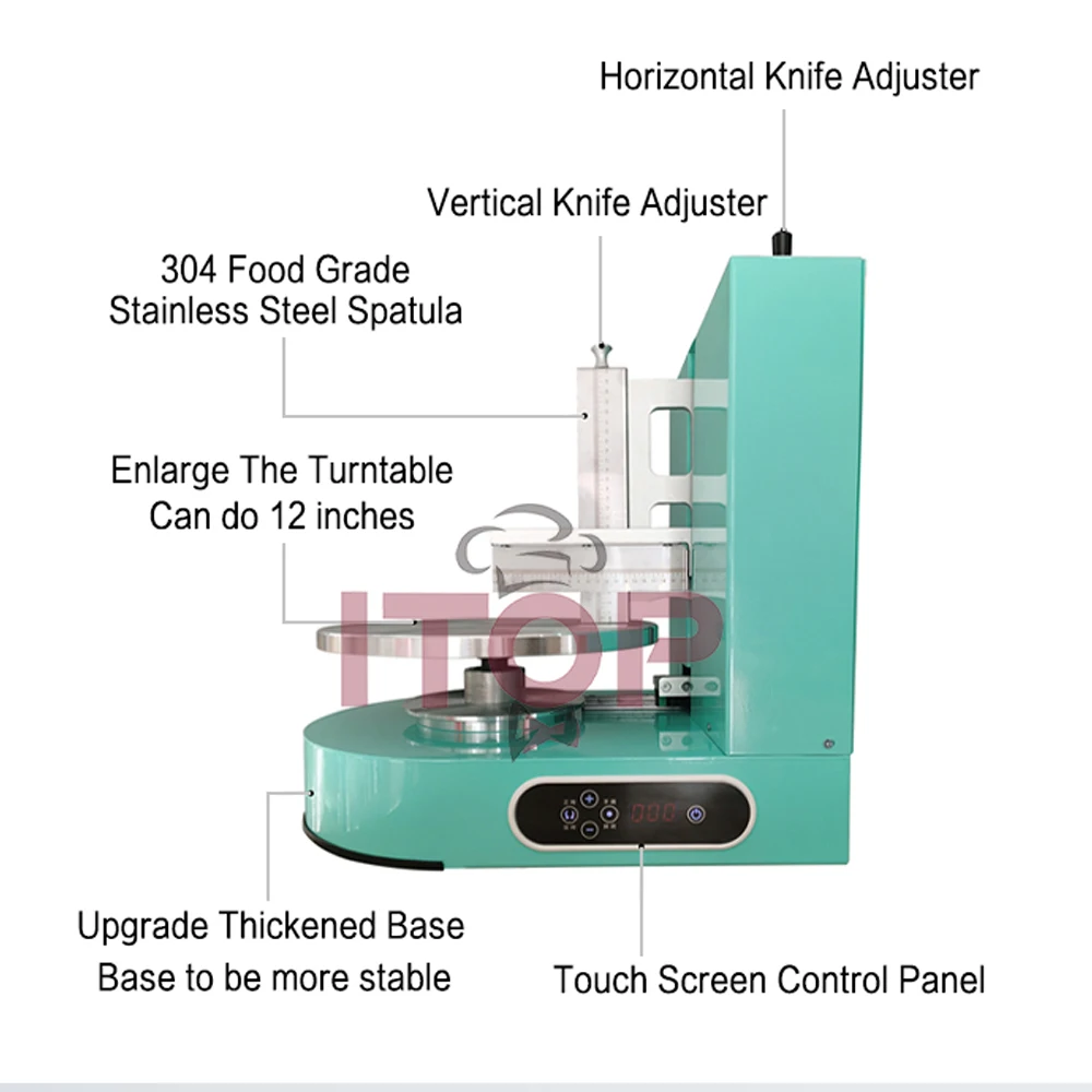 ITOP maszyna do wygładzania ciasta krem tortowy maszyna do rozprowadzania automatyczna szpachla do skrobaka do sklepu do pieczenia ciasta 4-12 cali