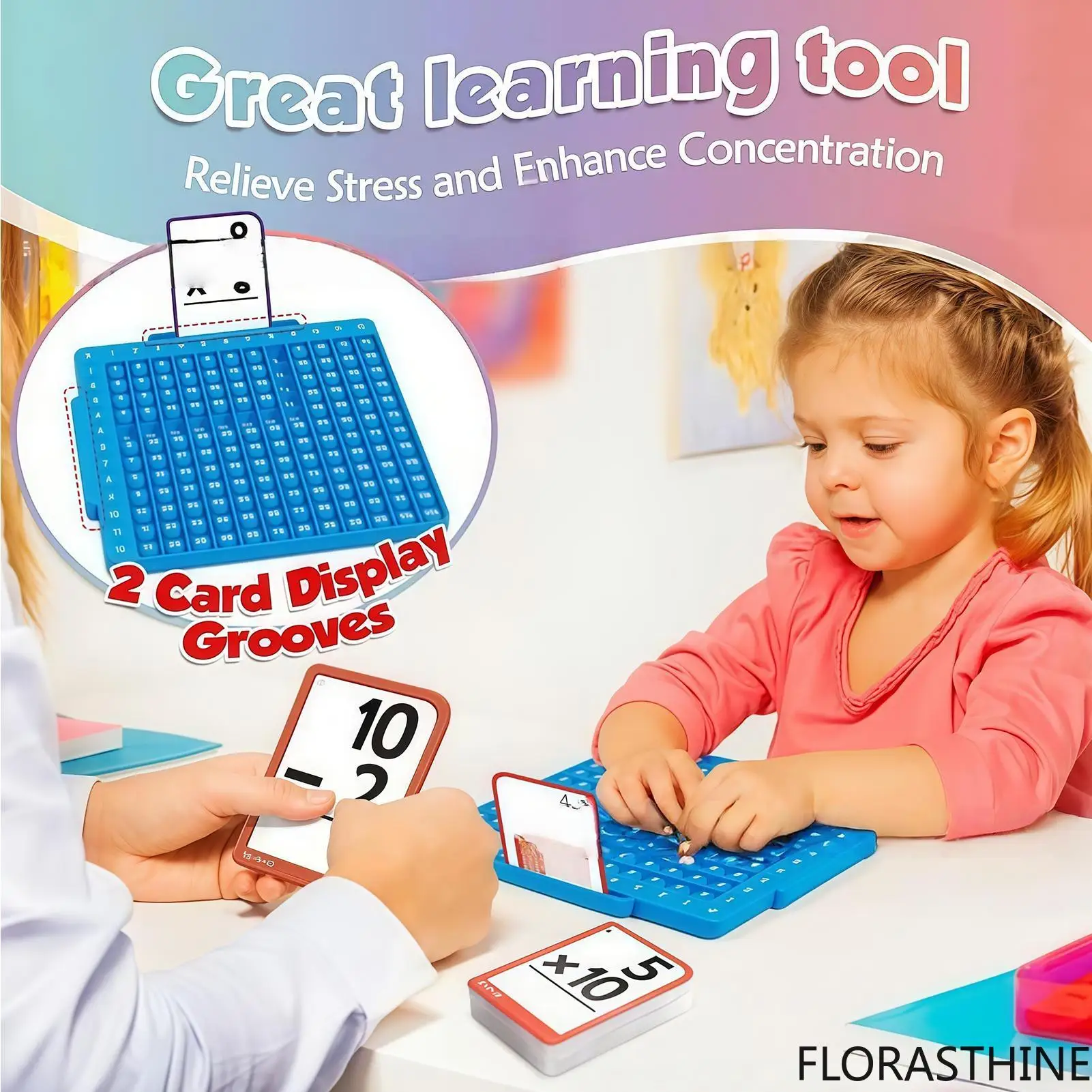 Math Flash Cards Set with Board Math Operation Games Kids Teaching and Learning Aids for Nursery Home Classroom