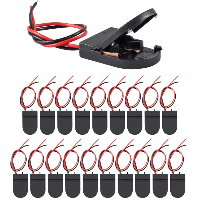 5PCS Single Slot CR2032 CR 2032 Button Coin Cell Battery Holder Case Cover With ON-OFF Switch leads Wire 3V Battery Box