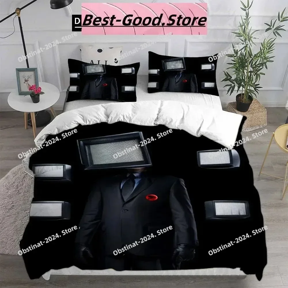 Fashion Game Skibidi Toilet Arale 3D Printing Comforter Bedding Set,Duvet Cover Bed Set Quilt Cover Pillowcase,King Queen Size