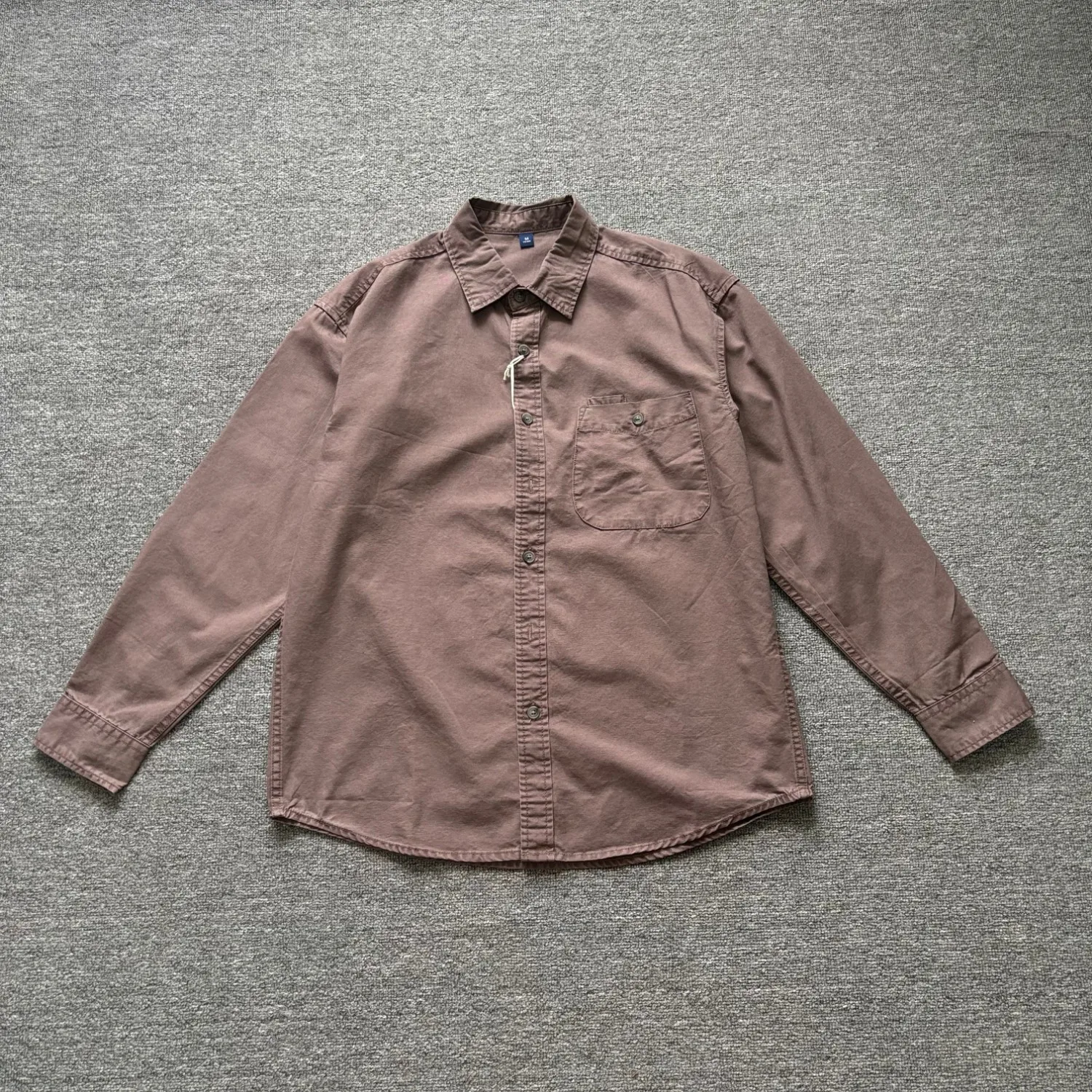 100% cotton American retro washed long-sleeved shirt men's jacket Japanese loose and versatile top