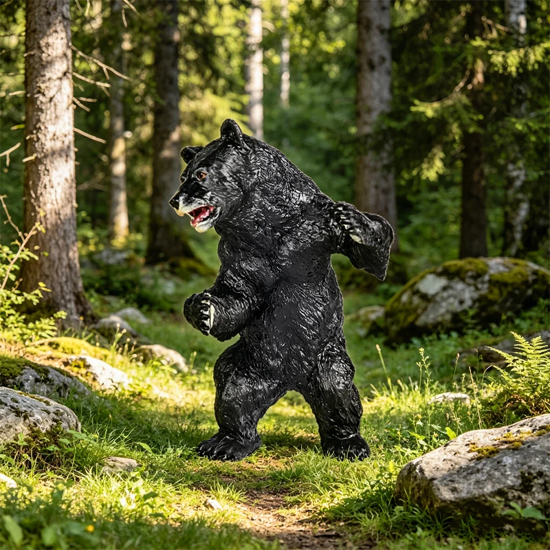 Oenux Simulation Wild Figurines Black Bear Wombat Raccoon Model Action Figures Forest Animals Toy Home Decoration Kids Education