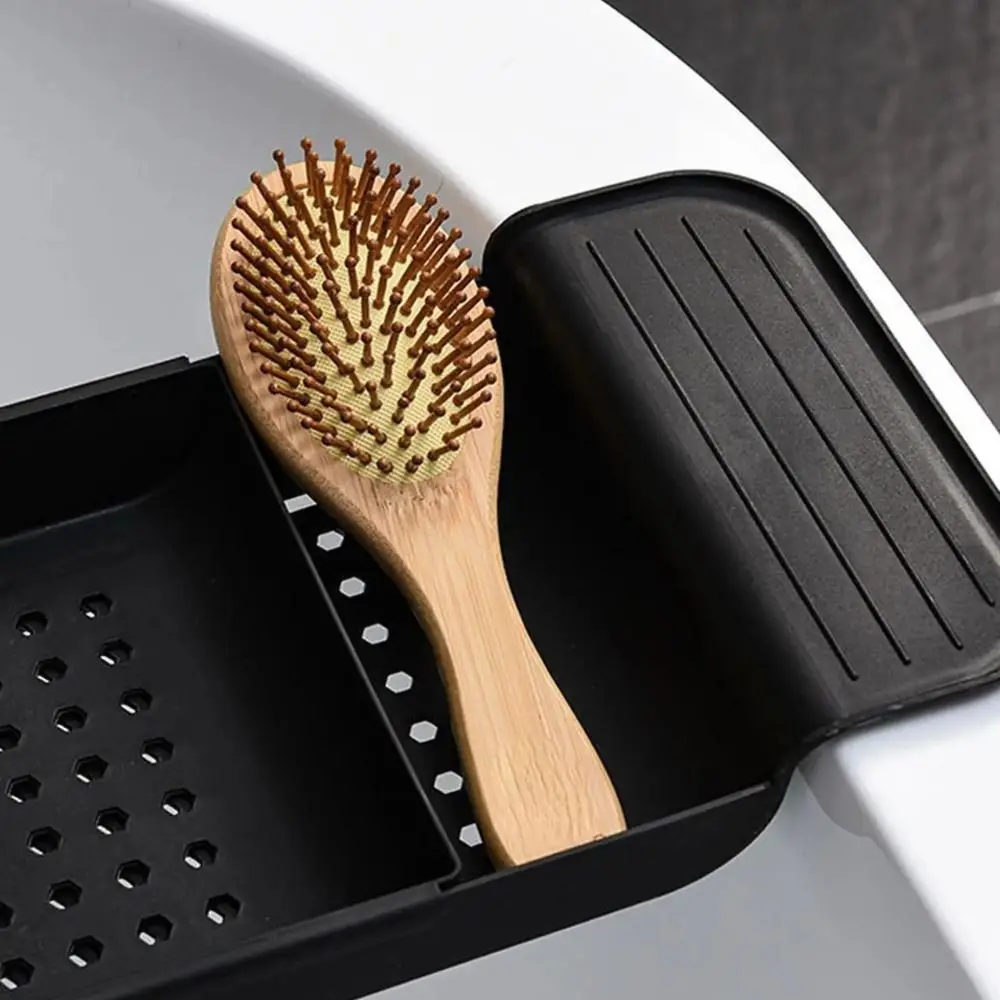 

Противоскользящая подставка для ванны с выдвижной конструкцией и встроенным держателем для телефона, регулируемый складной поднос для ванны