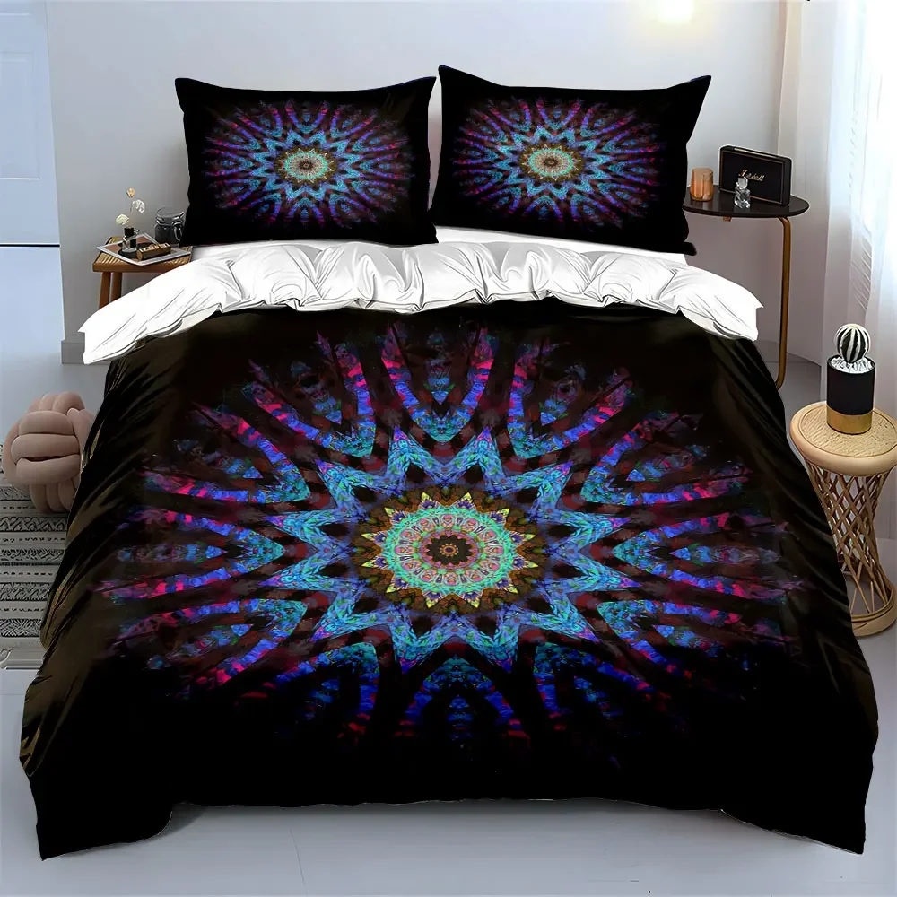 Mandala Tapestry Home Decor Set Soft Comfortable Duvet Cover Bedding Set Included 1*Duvet Cover & 2*Pillowcases, gift