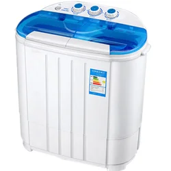 Double tub mini washing machine Small semi-automatic double tub washing machine Washing all-in-one machine