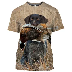 Dog Camouflage Hunting T-Shirts Animal 3D Print Men Streetwear Short Sleeve T Shirt Oversized Harajuku Y2k Top Tees Man Clothing