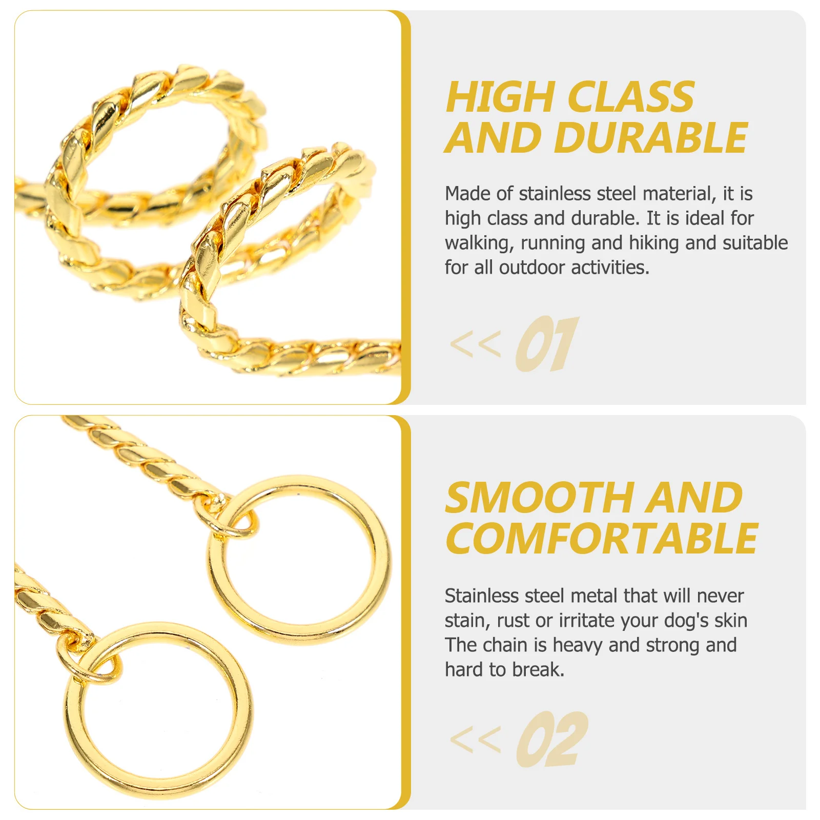 

High-Class Stainless Steel Dog Chain Leash Long Length Suitable for All Outdoor Activities Chain Leash Household Puppy Collar