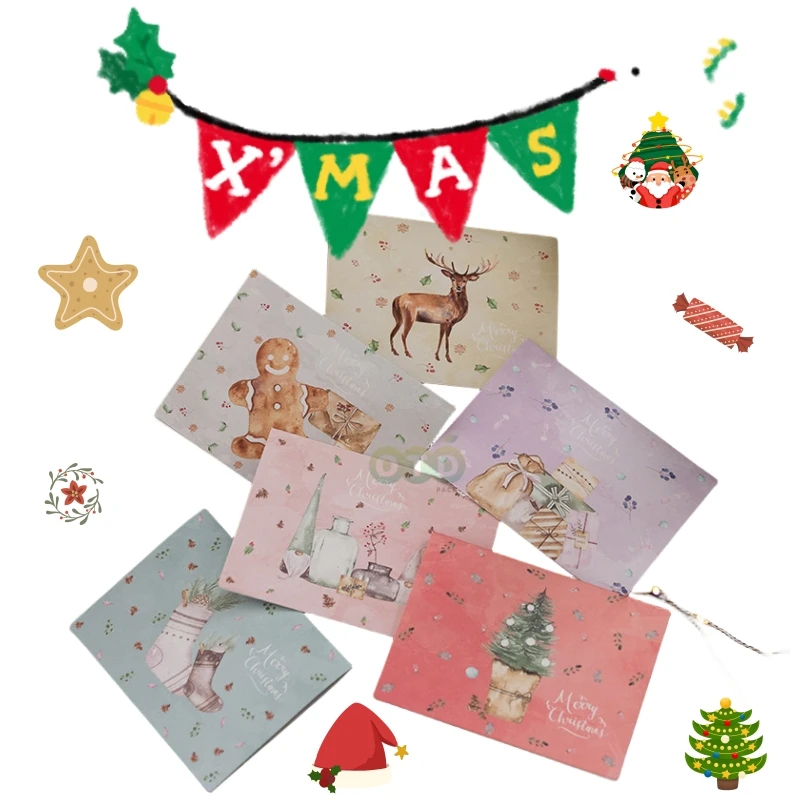 Merry Christmas Cards with Envelopes,Christmas Holiday Cards Bulk with Seal Stickers,Happy Holidays Greeting Card and Paper bags