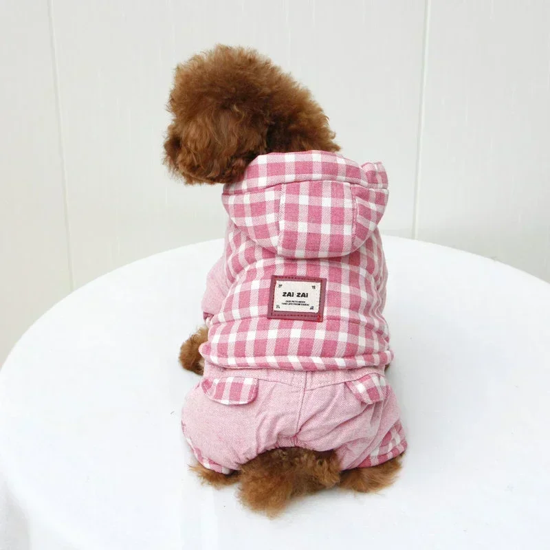 Thicken Warm Dog Clothes Winter Pet Jumpsuit Small Dog Costume Coat Jacket Pomeranian Poodle Bichon Schnauzer Costume Outfit