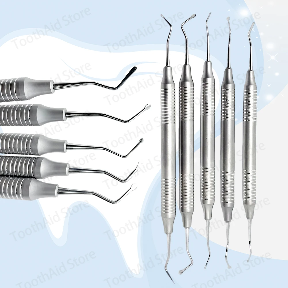 5PCS Gingival Cord Packer Set, Dental Gingival Retraction Instruments Serrated Separator Picker for Dentist Use